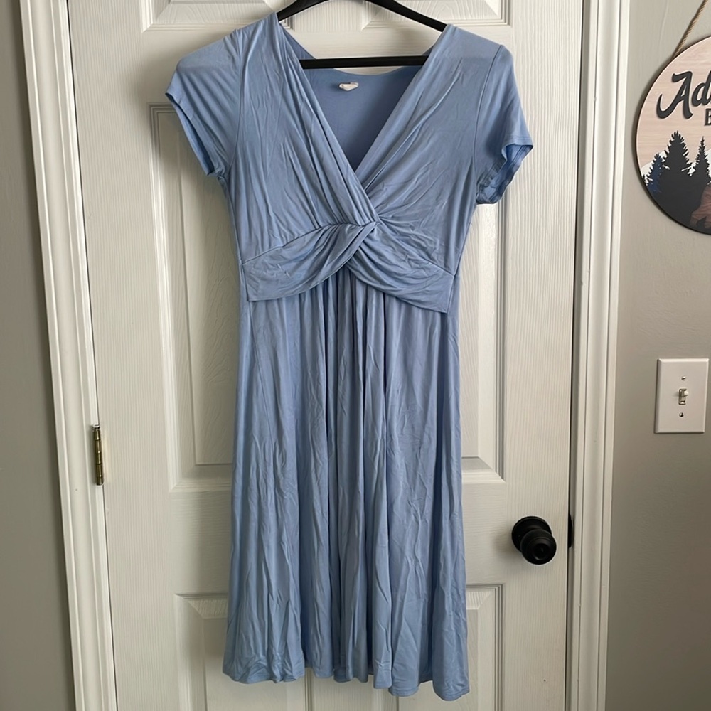 Blue Pink Blush maternity dress